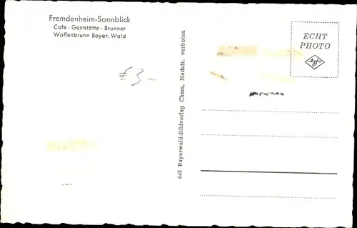 Ak Waffenbrunn in der Oberpfalz, Fremdenheim Sonnblick, Gaststätte Brunner