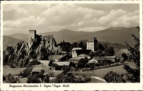 Ak Weißenstein Regen im Bayerischen Wald, Ruine Weißenstein