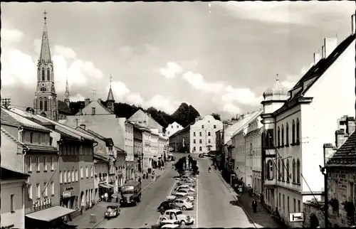 Ak Zwiesel im Bayerischen Wald, Marktplatz, Kirche