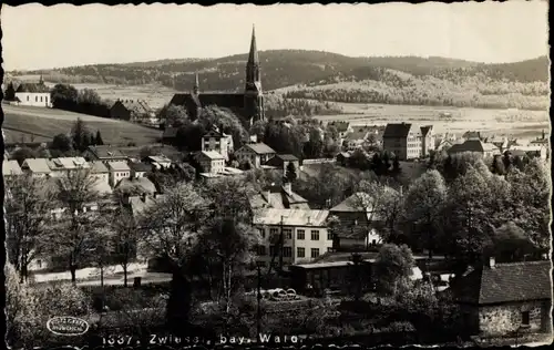 Foto Ak Zwiesel im Bayerischen Wald, Kirche, Ortsansicht