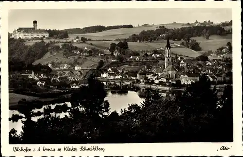 Ak Vilshofen an der Donau Niederbayern, Gesamtansicht, Kloster Schweiklberg