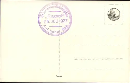 Ak Salonschnelldampfer Rugard, Reederei Braeunlich Stettin