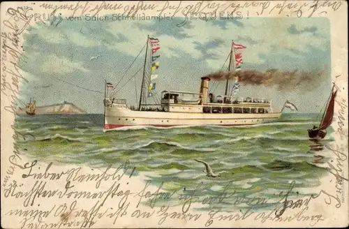 Litho Salon-Schnelldampfer Sequens, Seebäderschiff