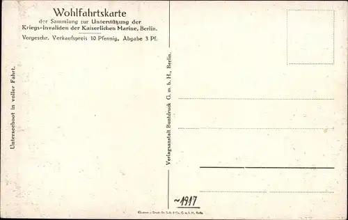 Ak Deutsches Unterseeboot, U-Boot in voller Fahrt, Kaiserliche Marine