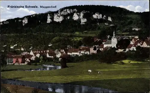 Ak Muggendorf Wiesenttal Fränkische Schweiz, Kirche, Panorama