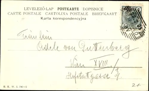 Künstler Ak Portrait einer Frau mit Hut, Blumen