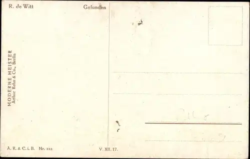 Künstler Ak De Witt, R., Gefunden, Liebespaar