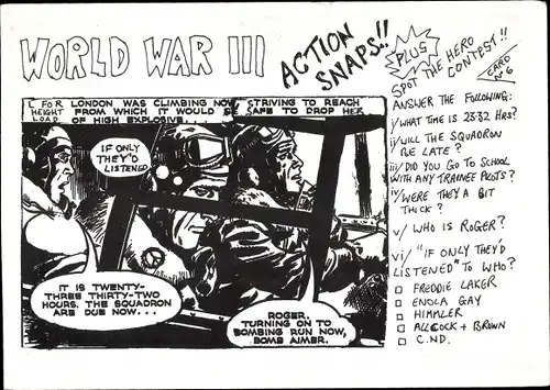 Künstler Ak Action-Schnappschüsse aus dem Dritten Weltkrieg, Spot the Hero-Wettbewerb