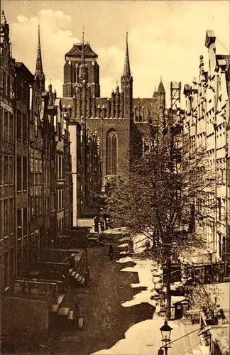 Ak Gdańsk Danzig, Frauengasse, Marienkirche