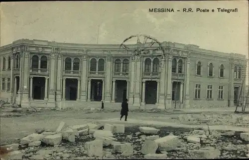 Ak Messina Sizilien, R. R. Poste e Telegrafi