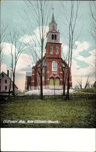 Ak Oldtown Maine USA, Neue katholische Kirche