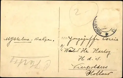 Ak Sabang Indonesien, Palmen mit dahinterliegendem Dorf