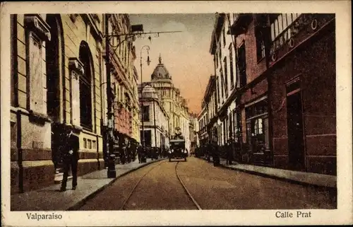 Ak Valparaíso Chile, Calle Prat