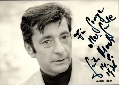 Ak Schauspieler Günter Mack, Portrait, Autogramm