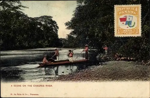 Ak Panama, Eingeborene auf dem Fluß Chagres