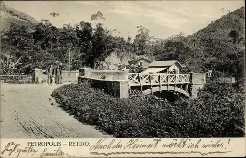 Ak Petrópolis Brasilien, Retiro, Brücke