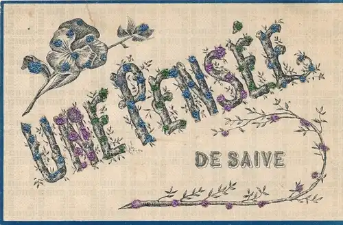 Glitzer Ak Saive Blegny Wallonien Lüttich, Zweige, Blüten, Blume