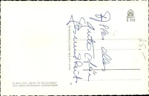 Ak Schauspielerin Claude Farell, Portrait, Spion für Deutschland, Autogramm