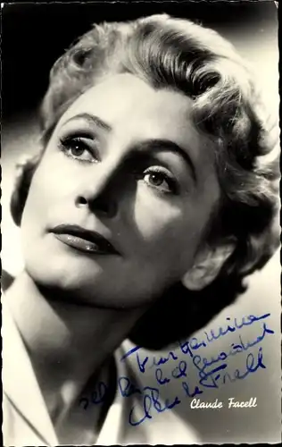 Ak Schauspielerin Claude Farell, Portrait, Autogramm