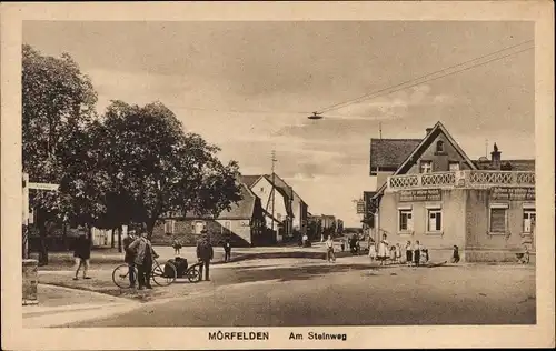 Ak Mörfelden Walldorf Hessen, Am Steinweg, Gasthaus zur schönen Aussicht