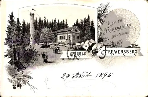 Litho Baden Baden am Schwarzwald, Restaurant Fremersberg, Bes. Heinr. Heilmann