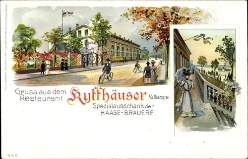 Litho Berlin Köpenick Oberschöneweide, Restaurant Kyffhäuser, Haase Brauerei