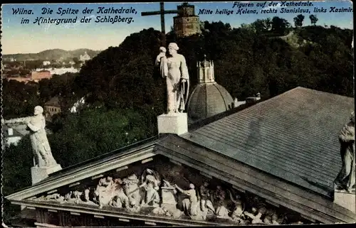 Ak Vilnius Wilna Litauen, Spitze der Kathedrale, Schlossberg