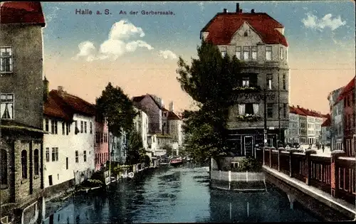 Ak Halle an der Saale, Gerbersaale, Drogerie