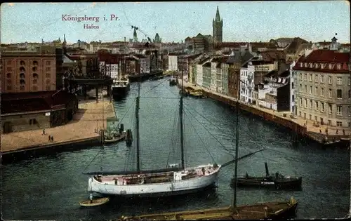 Ak Kaliningrad Königsberg Ostpreußen, Hafen, Segelschiff