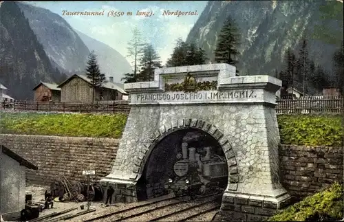 Ak Villach in Kärnten, Tauerntunnel, Nordportal, Lokomotive