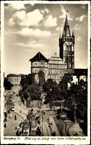 Ak Kaliningrad Königsberg Ostpreußen, Schloss, Blick vom Kaiser Wilhelmplatz