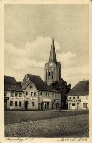 Ak Senftenberg in der Niederlausitz, Markt, Kirche, Restaurant Paul Guben