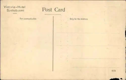 Ak Soekaboemi Sukabumi Java Indonesien, Pavillon-Typ Victoria Hotel, Badeort im Landesinneren
