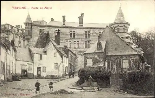 Ak Vervins Aisne, Porte de Marle