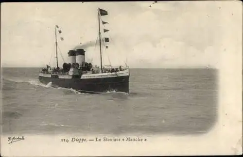 Ak Dieppe Seine Maritime, Le Steamer Manche