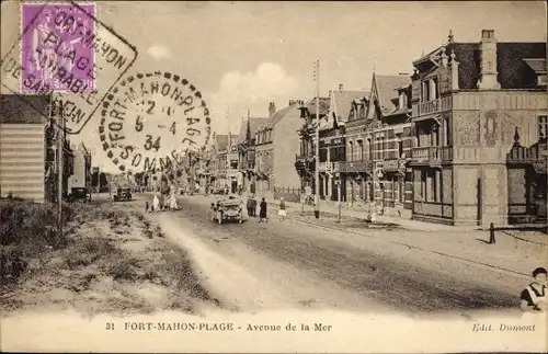 Ak Fort Mahon Plage Somme, Avenue de la Mer