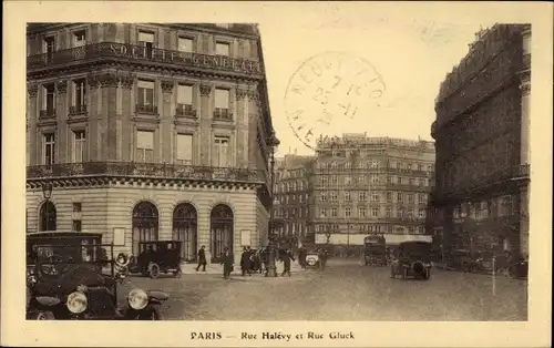 Ak Paris IX, Rue Halévy und Rue Gluck