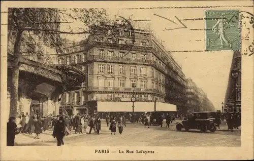 Ak Paris IX. Arrondissement Opéra, La Rue Lafayette