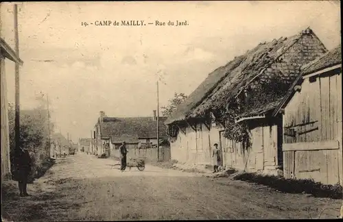Ak Mailly le Camp Aube, Camp de Mailly, Rue du Jard