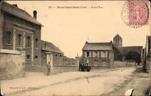 Ak Mesnil-Saint-Denis Oise, Grande Rue