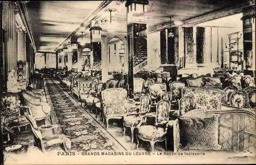 Ak Paris, Grands Magasins du Louvre, Tapisserieabteilung