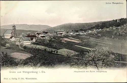 Ak Wangenbourg Wangenburg Elsass Bas Rhin, Gesamtansicht, Ruine Wangenburg