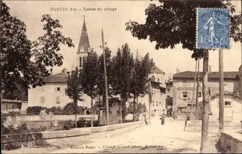 Ak Poncin-Ain, Eingang zum Dorf