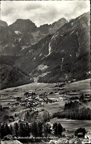 Ak Telfes im Stubai Tirol, Gesamtansicht, Kalkkögel
