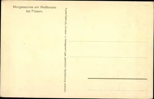 Ak Weißensee Füssen im Ostallgäu, Morgensonne, Passanten