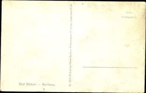 Ak Bad Steben in Oberfranken, Kurhaus