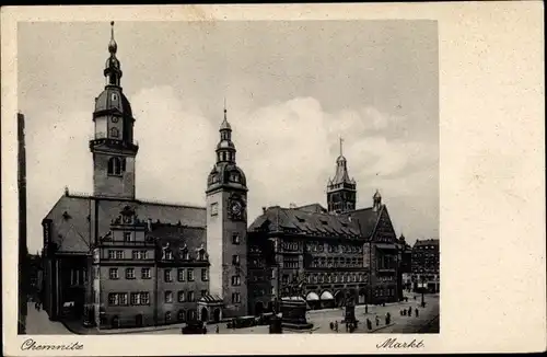 Ak Chemnitz in Sachsen, Markt, Türme