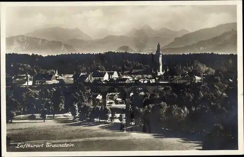 Ak Traunstein in Oberbayern, Gesamtansicht, Kirchturm