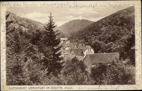 Ak Wendefurt Wendefurth Thale im Harz, Bodetal, Gesamtansicht