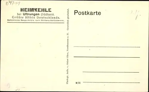 Ak Uftrungen Südharz, Höhle Heimkehle, Wilder Stieg mit Alpenlandschaft